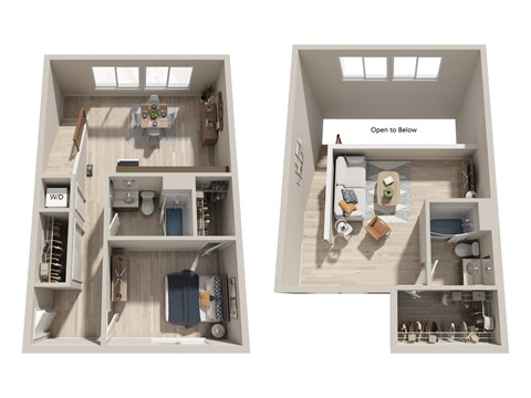 Floor plan for 2 beds, 2 baths, 1120 sqft